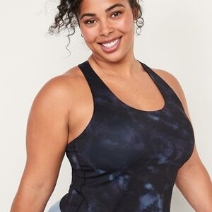 Black and Blue Tie-Dye Tank Top